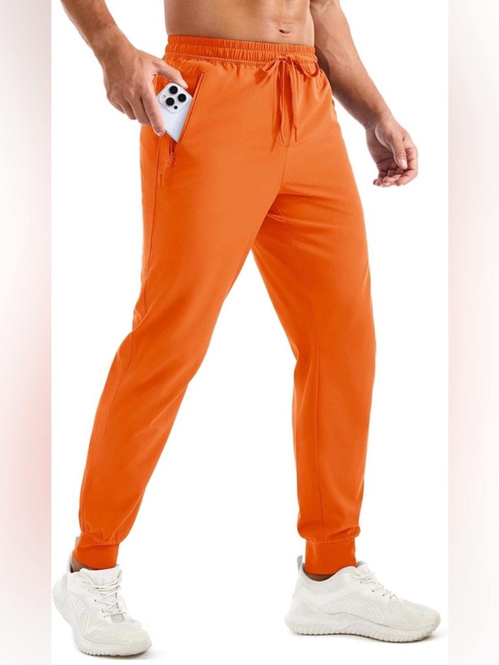 NWT TACVASEN Men’s Large Athletic Joggers - Bright Orange Quick Dry Track Pants